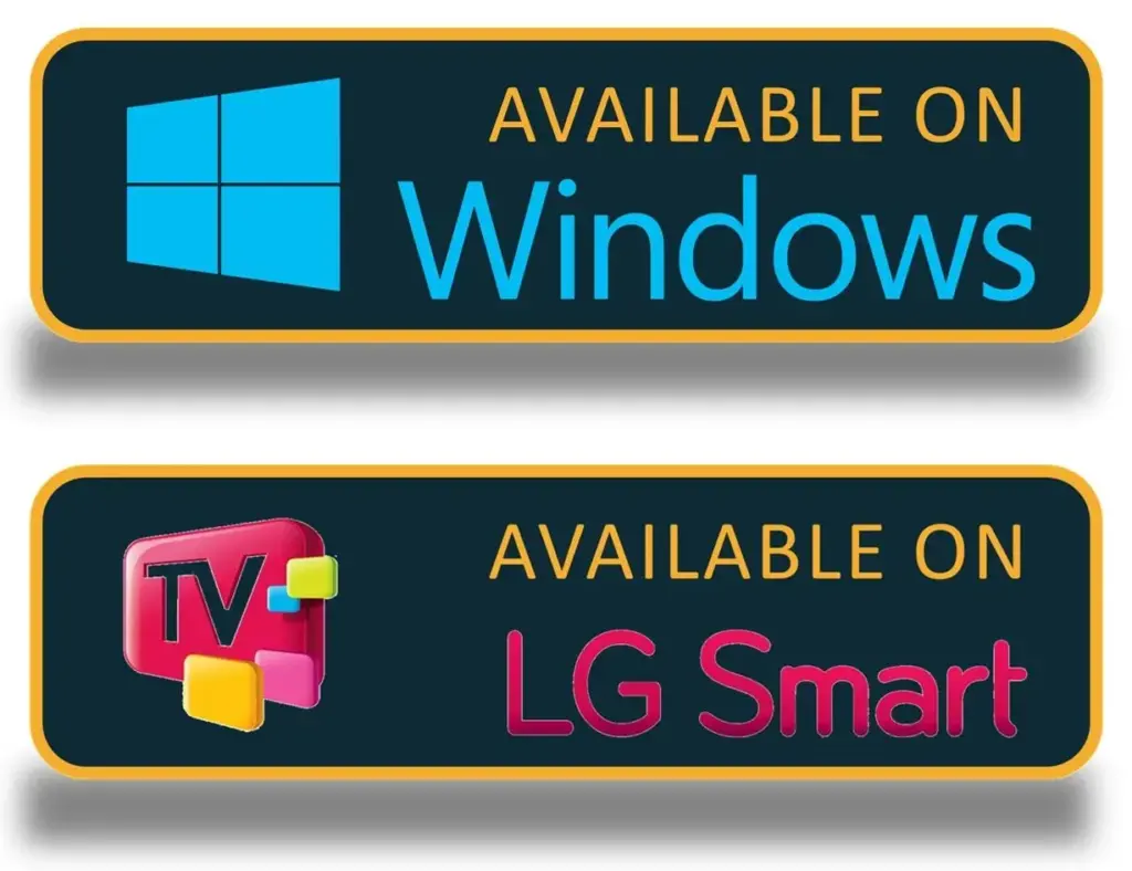 Sapphire IPTV app interface on LG smart TV and windows